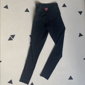 Black  High-Waist Leggings with Pink Logo